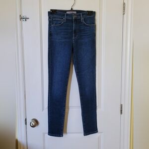 Joe's Jeans dark wash blue denim pants size 26 stretch high rise distressed